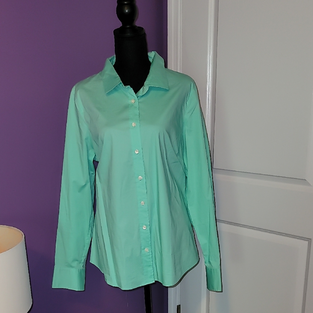 J. Crew Light Green Button-Down Shirt Sz: XLarge